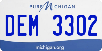 MI license plate DEM3302
