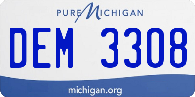 MI license plate DEM3308