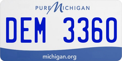 MI license plate DEM3360