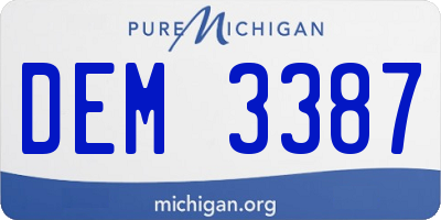 MI license plate DEM3387
