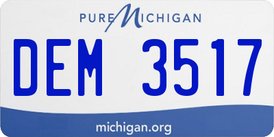 MI license plate DEM3517