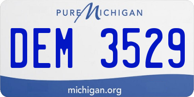 MI license plate DEM3529