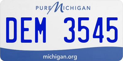 MI license plate DEM3545