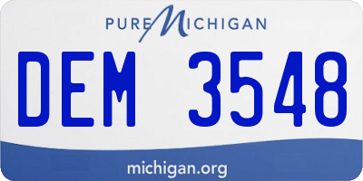MI license plate DEM3548