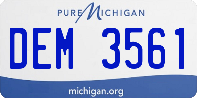 MI license plate DEM3561