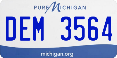 MI license plate DEM3564