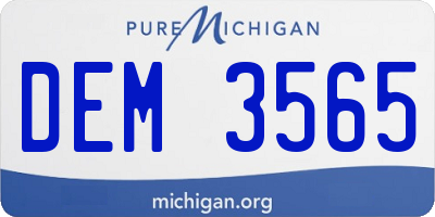 MI license plate DEM3565