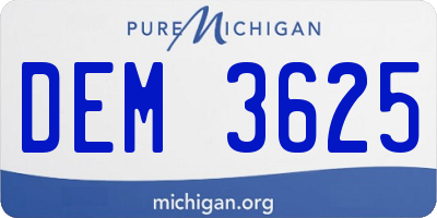 MI license plate DEM3625