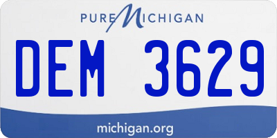 MI license plate DEM3629