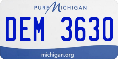 MI license plate DEM3630