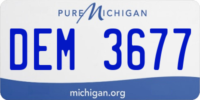 MI license plate DEM3677