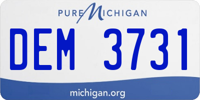 MI license plate DEM3731