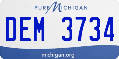 MI license plate DEM3734