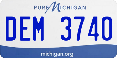 MI license plate DEM3740