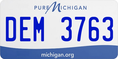 MI license plate DEM3763