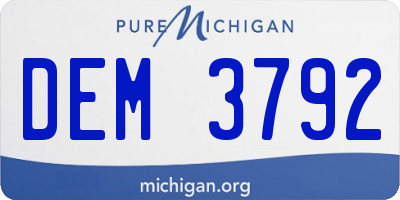 MI license plate DEM3792