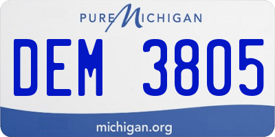 MI license plate DEM3805