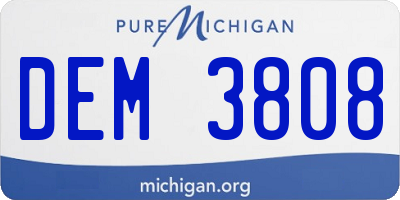 MI license plate DEM3808