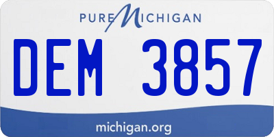 MI license plate DEM3857
