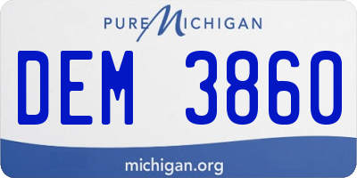 MI license plate DEM3860