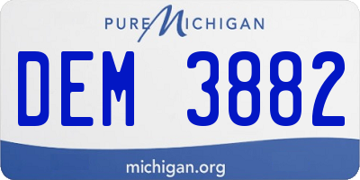 MI license plate DEM3882