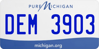 MI license plate DEM3903