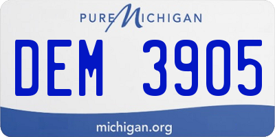 MI license plate DEM3905