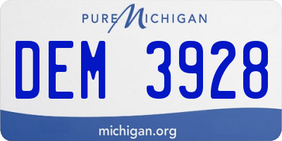 MI license plate DEM3928