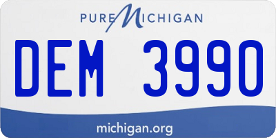 MI license plate DEM3990
