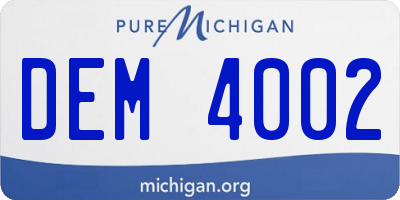 MI license plate DEM4002