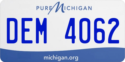 MI license plate DEM4062