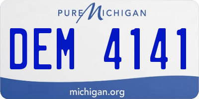 MI license plate DEM4141