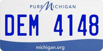 MI license plate DEM4148