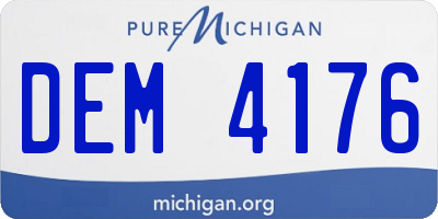MI license plate DEM4176