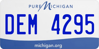 MI license plate DEM4295