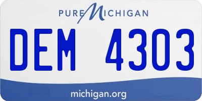 MI license plate DEM4303