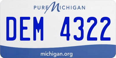 MI license plate DEM4322
