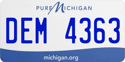 MI license plate DEM4363