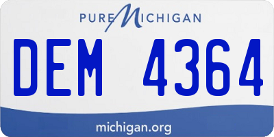 MI license plate DEM4364