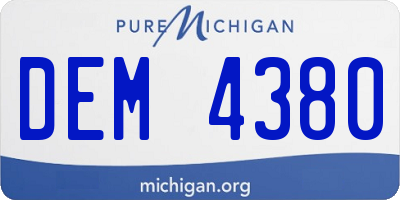 MI license plate DEM4380