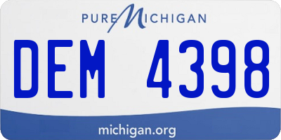 MI license plate DEM4398