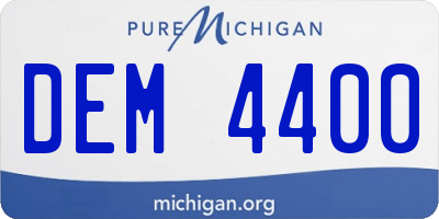 MI license plate DEM4400