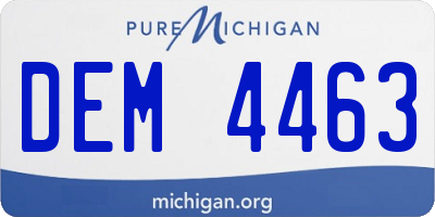 MI license plate DEM4463