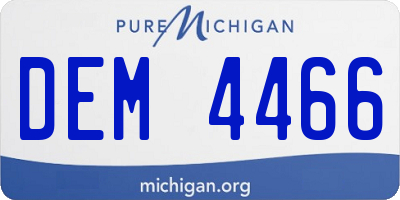 MI license plate DEM4466