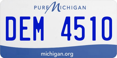 MI license plate DEM4510