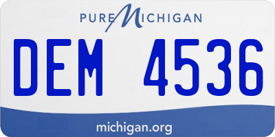 MI license plate DEM4536