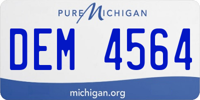 MI license plate DEM4564