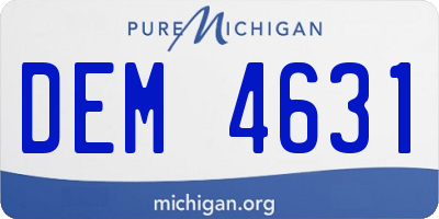 MI license plate DEM4631