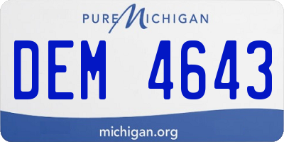 MI license plate DEM4643