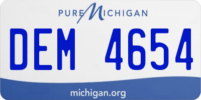MI license plate DEM4654